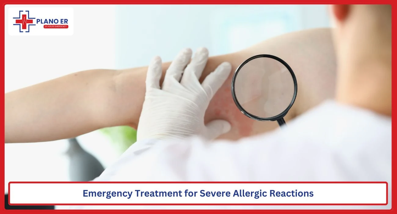 Emergency physician treating a patient with a severe allergic skin reaction